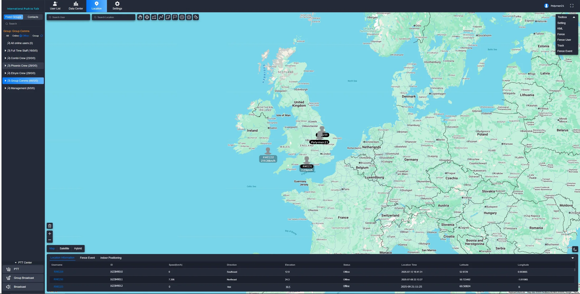 PC Dispatcher software screenshot